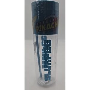 2019 Pokemon Detective Pikachu Movie‎ 7/11 Slurpee BLUE Cup & Straw Pikachu